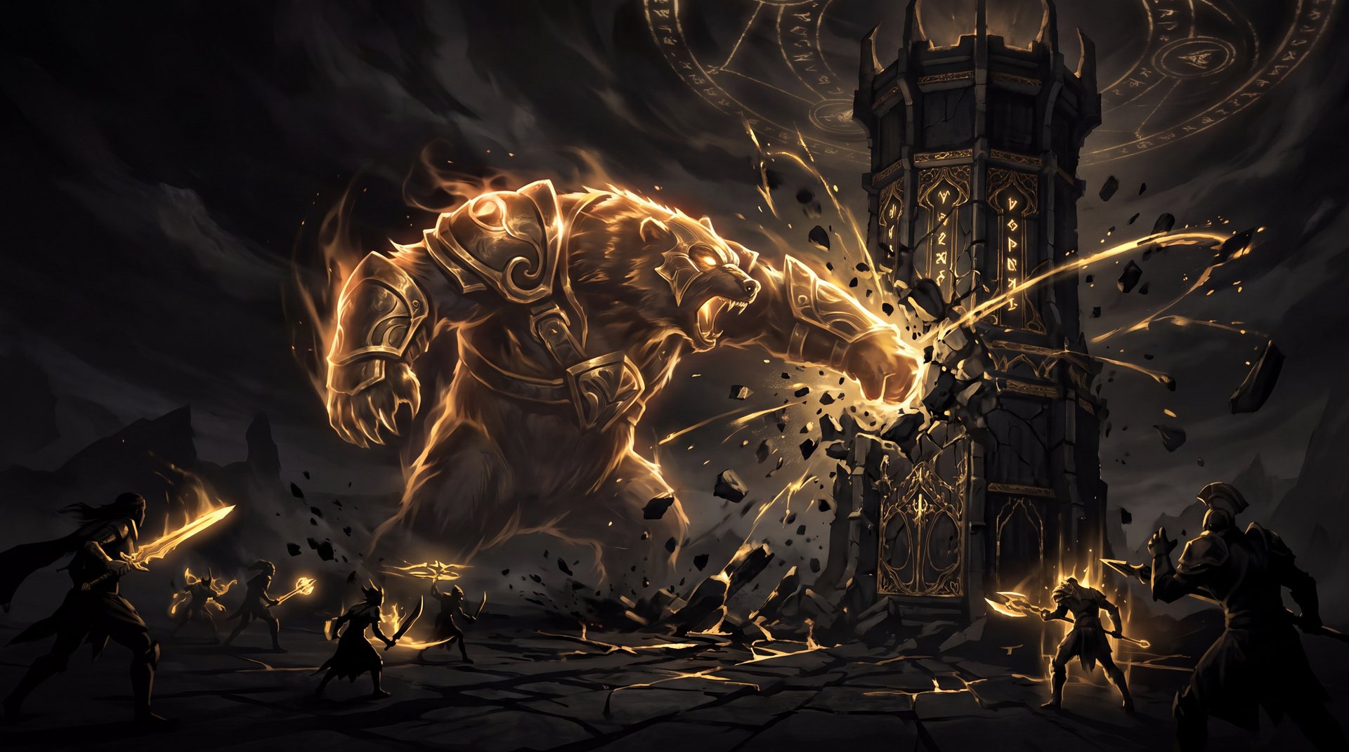 Lone Druid Spirit Bear pushing towers demolish gold dark cinematic