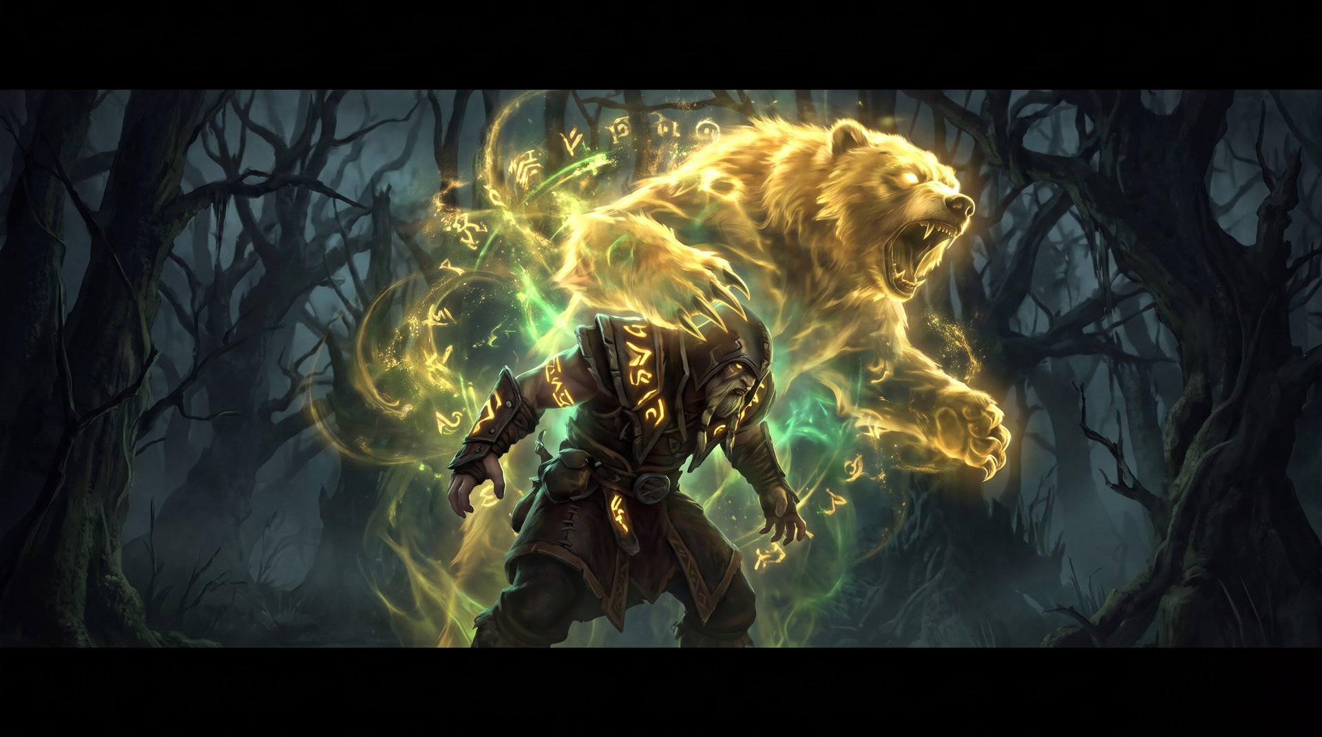 Lone Druid True Form transformation bear in Dota 2 cinematic dark gaming