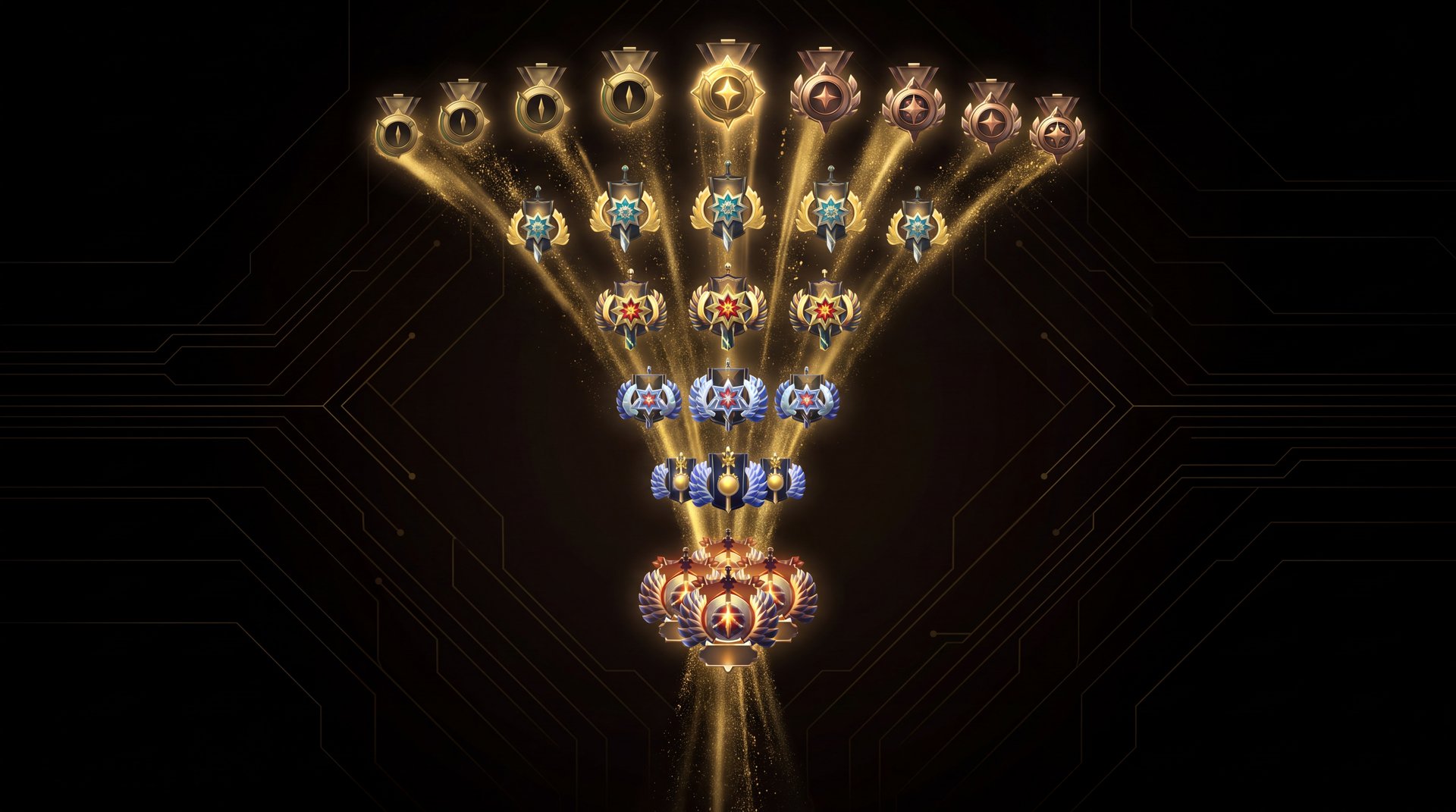 Dota 2 seasonal rank reset MMR compression visualization ranked medals