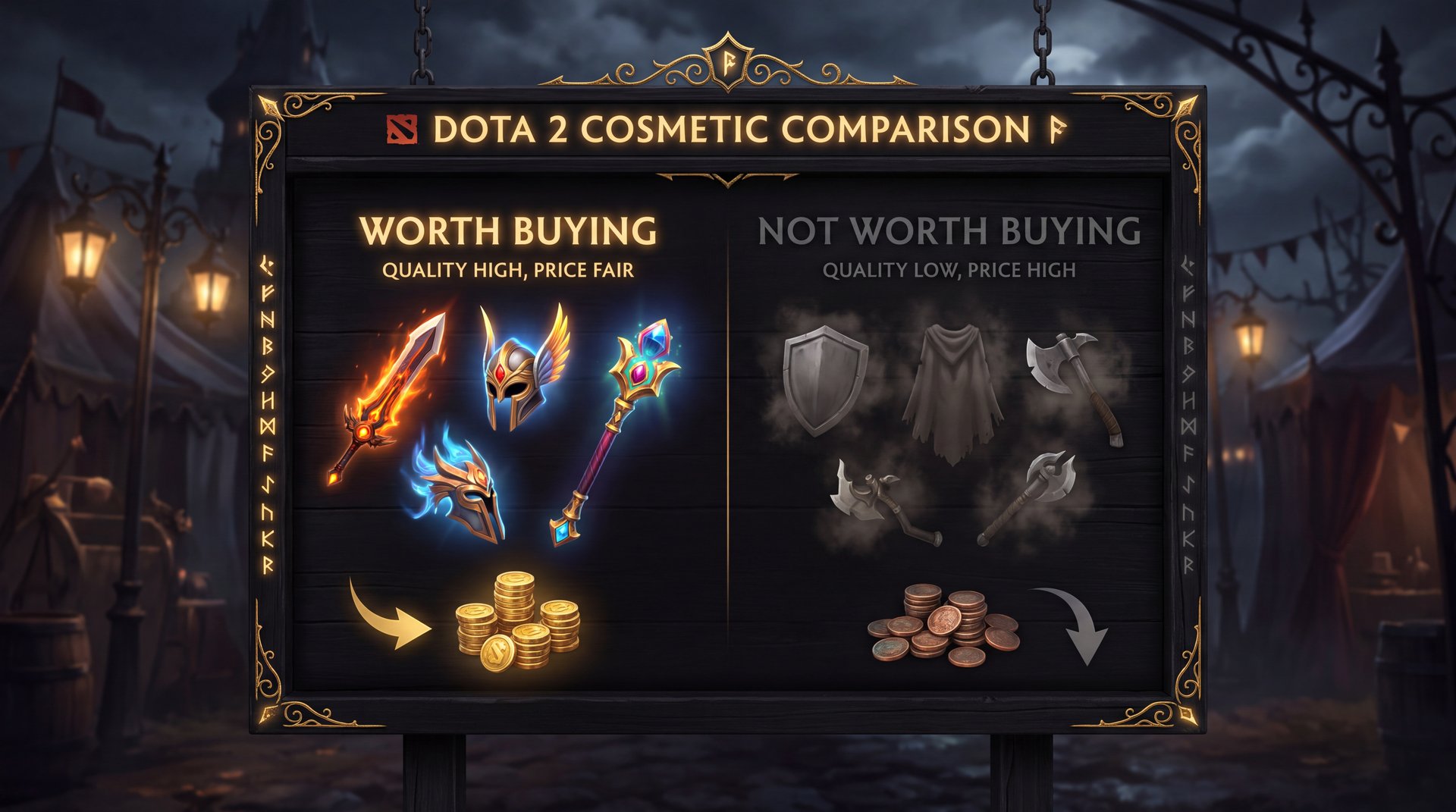 Dark Carnival Dota 2 cosmetics value comparison which items to skip