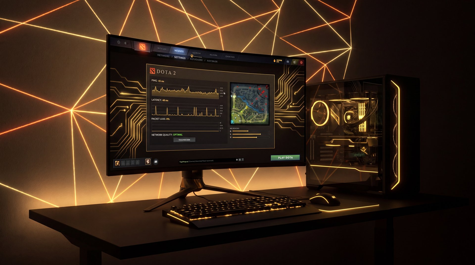 Dota 2 network settings optimization for Iranian players with ping statistics and connection visualization
