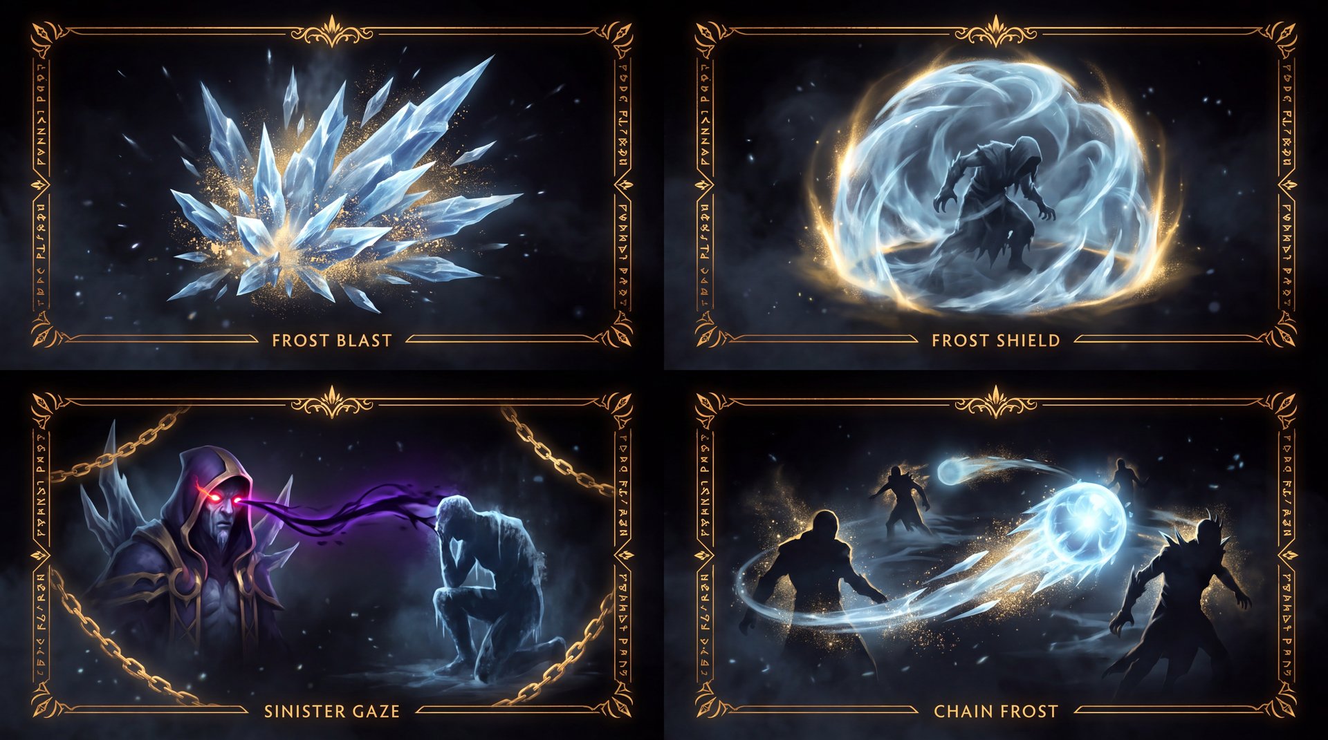 Lich hero abilities showcase in Dota 2 with Chain Frost bouncing orb and ice magic effects