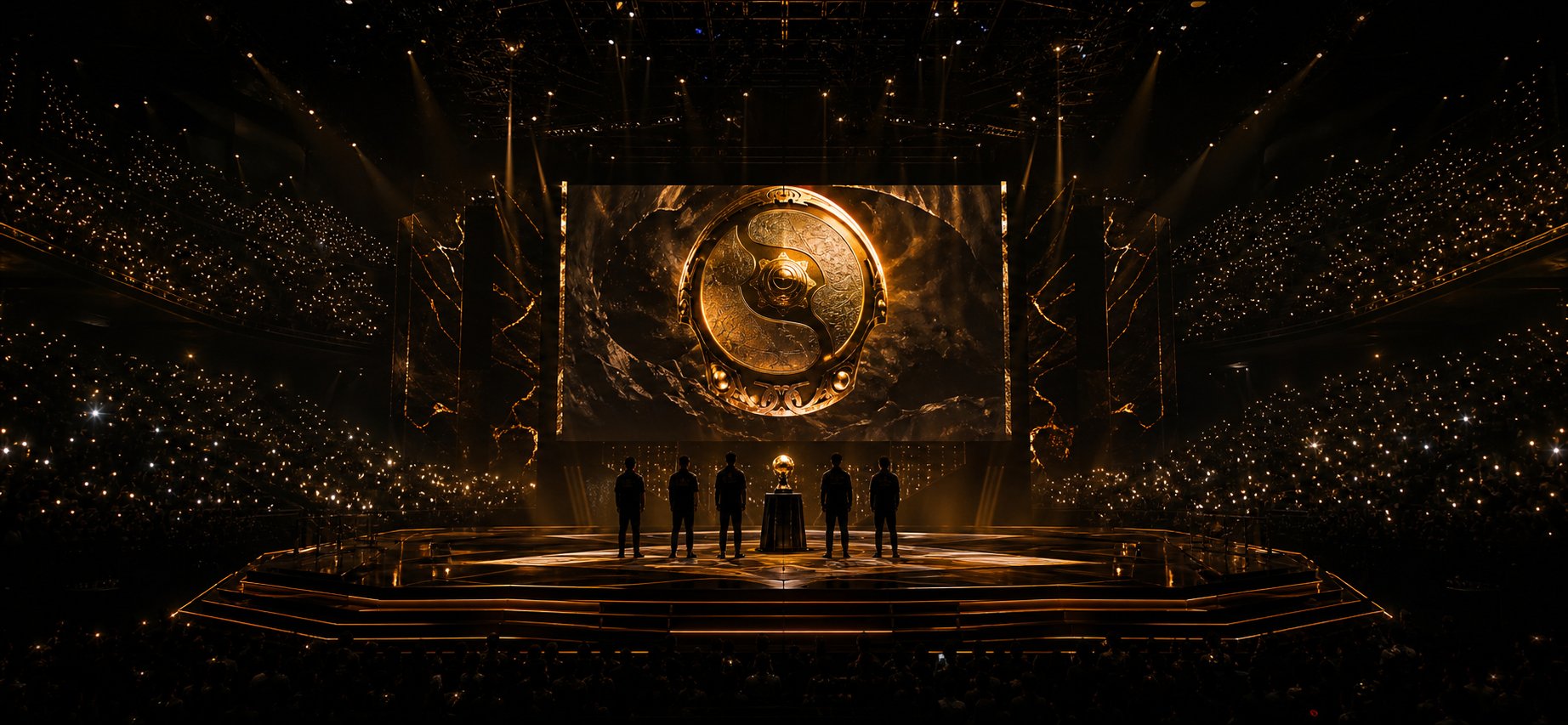 TI 2026 Shanghai arena stage Aegis of Champions LED screen crowd Dota 2 esports championship