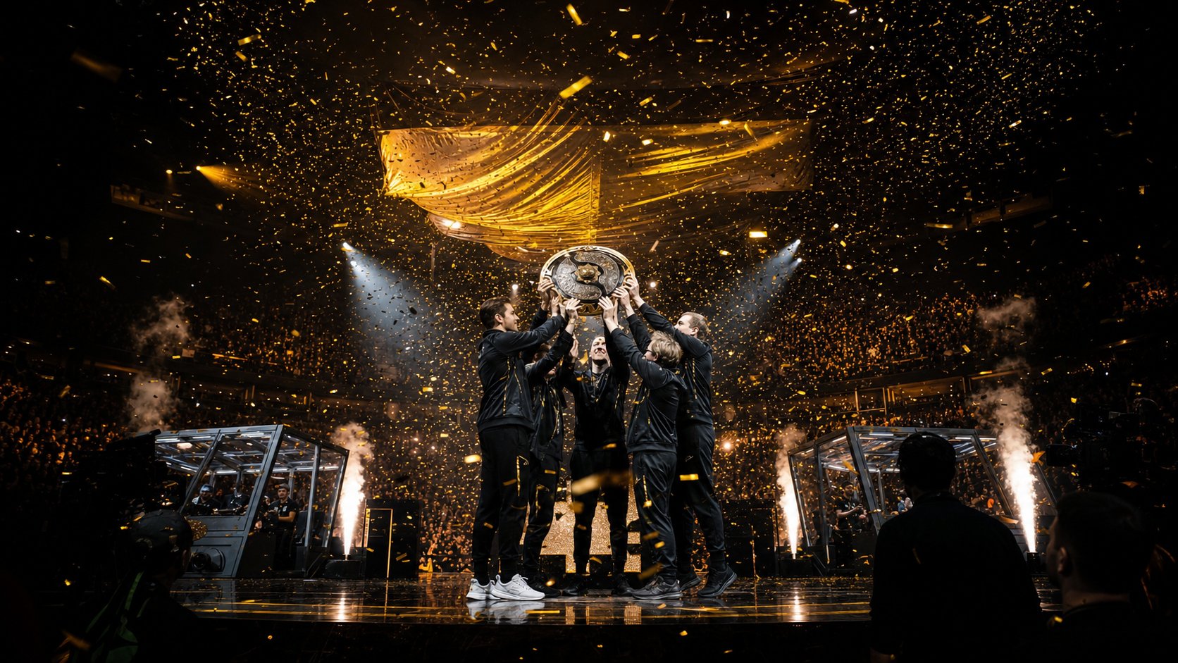 Team Spirit TI10 2021 Bucharest Grand Final Aegis celebration
