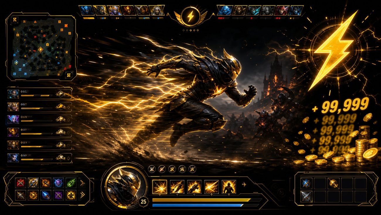Dota 2 Turbo mode gameplay interface with fast gold XP counter