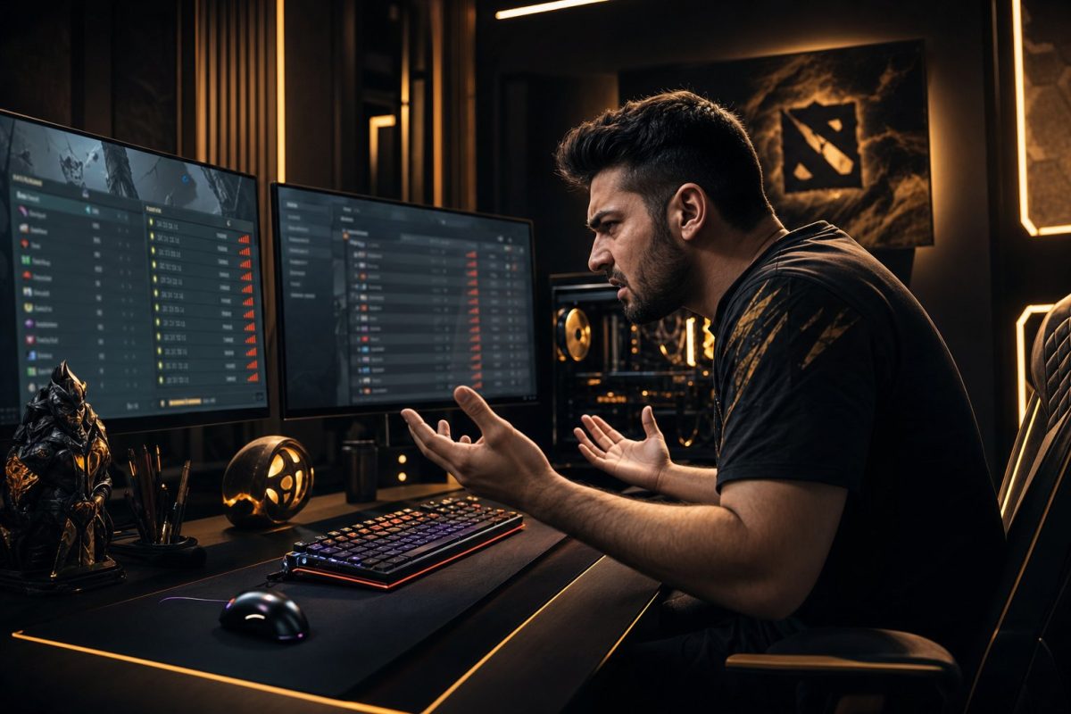 Dota 2 Iranian player frustrated at server selection screen with high ping numbers