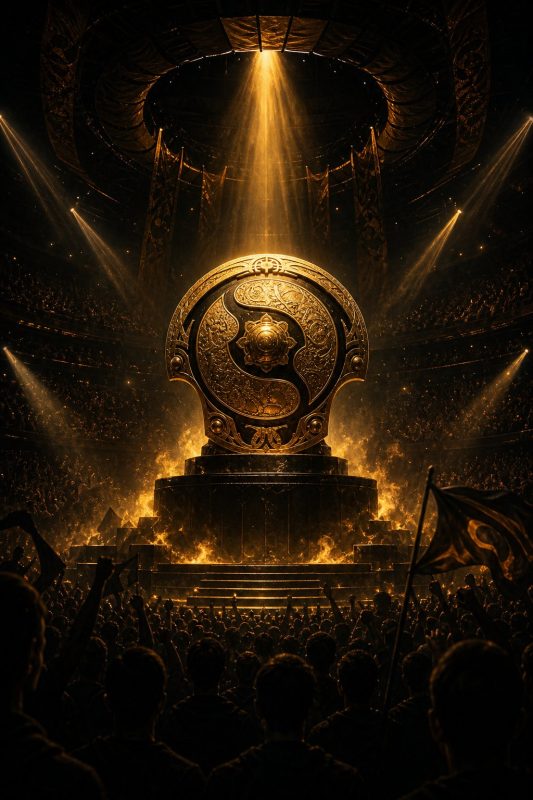 Dota 2 The International biggest upsets championship trophy stage