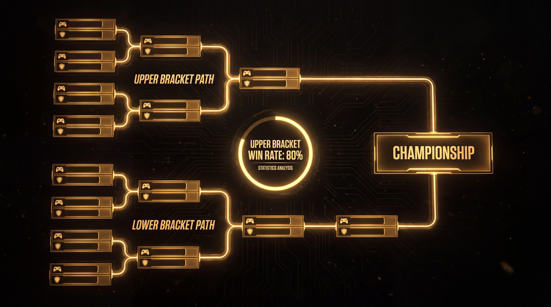 Dota 2 TI double elimination bracket statistics upper bracket lower bracket path championship analysis gold black