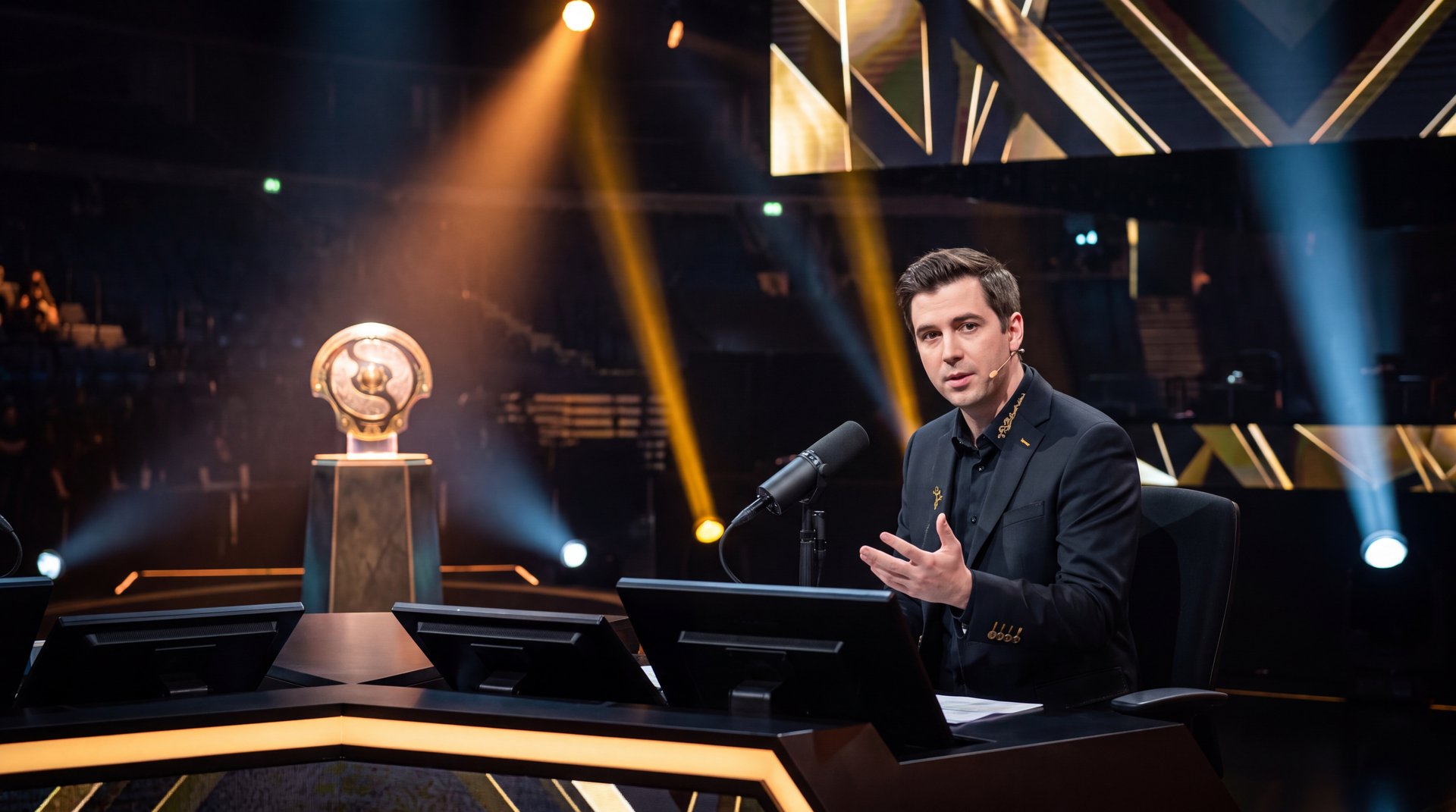 Purge Dota 2 analyst caster at broadcast desk The International TI 2026 controversy