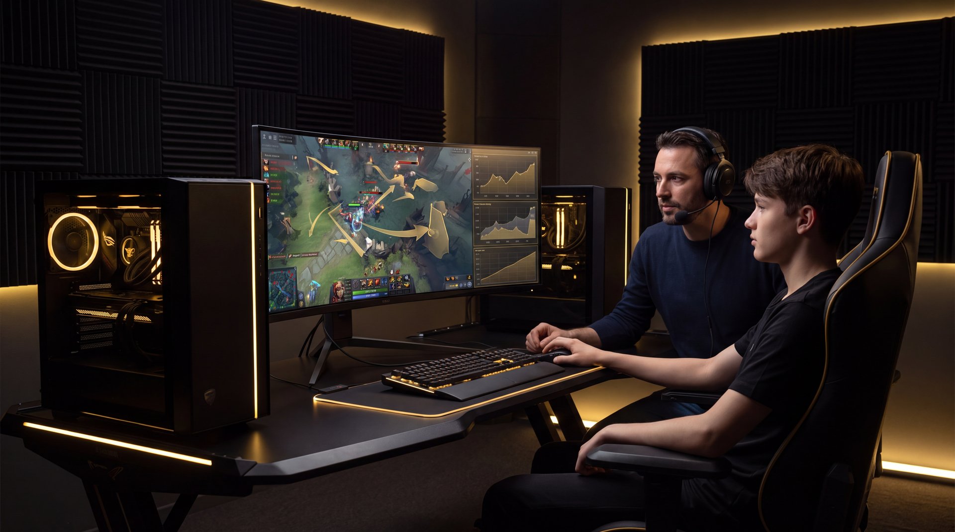 Dota 2 professional coaching session analyst reviewing replay footage strategic analysis
