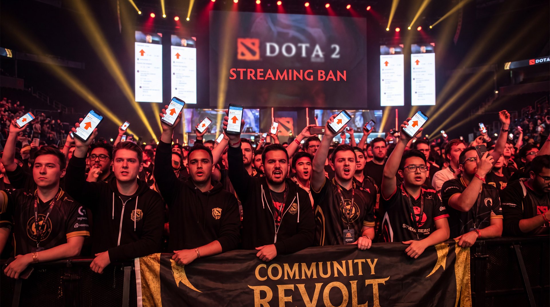Dota 2 community reacting to TI 2026 Gorgc streaming ban controversy at esports event