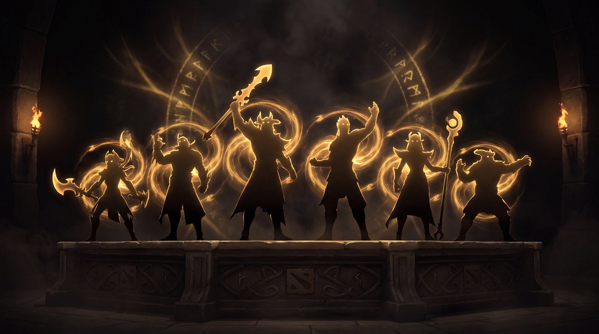 Dota 2 best designed heroes collage gold cinematic