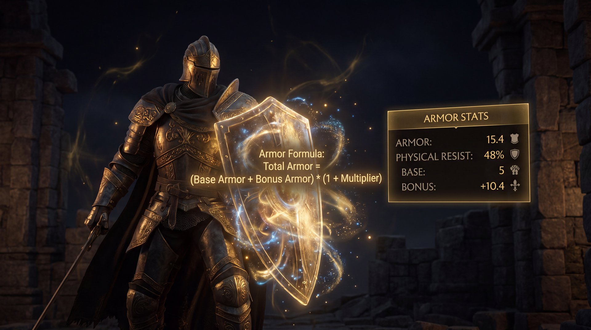 Dota 2 armor mechanics guide showing shield protection and physical damage reduction formula