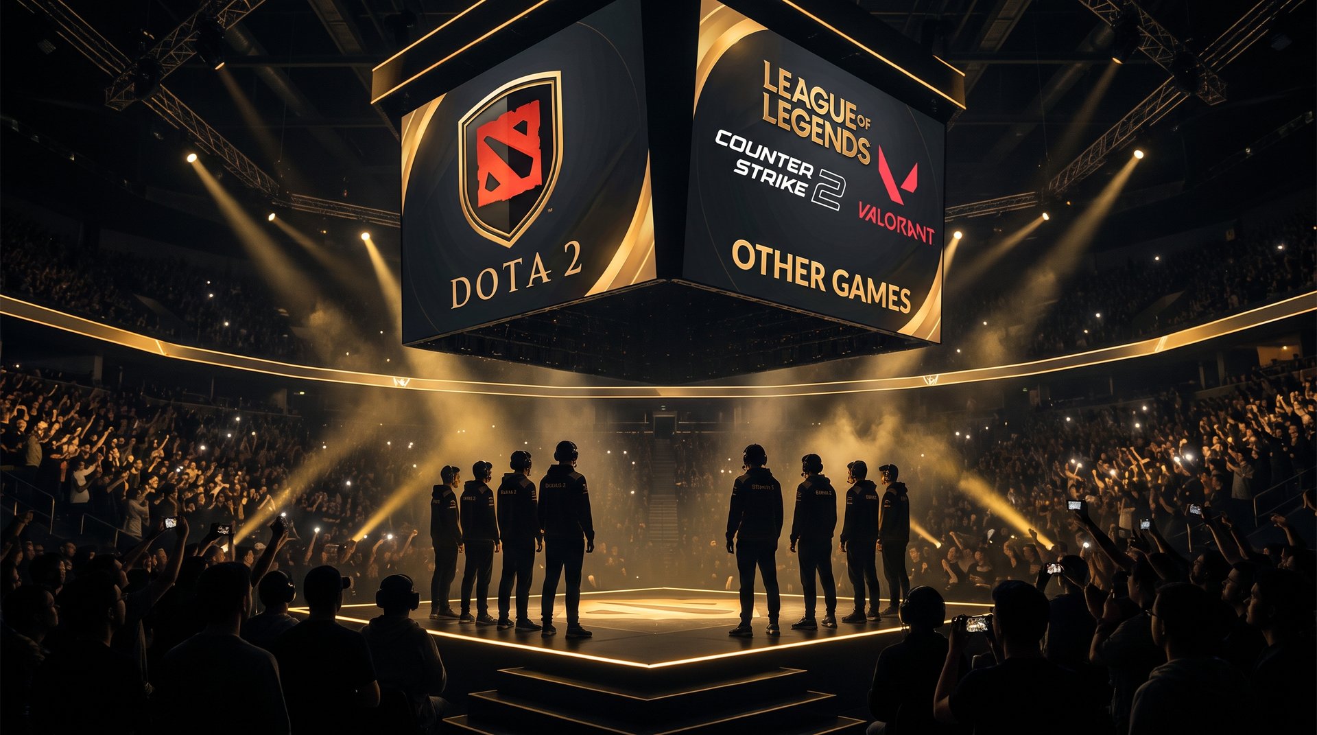 Dota 2 compared to CS2 League of Legends Valorant esports gaming stats