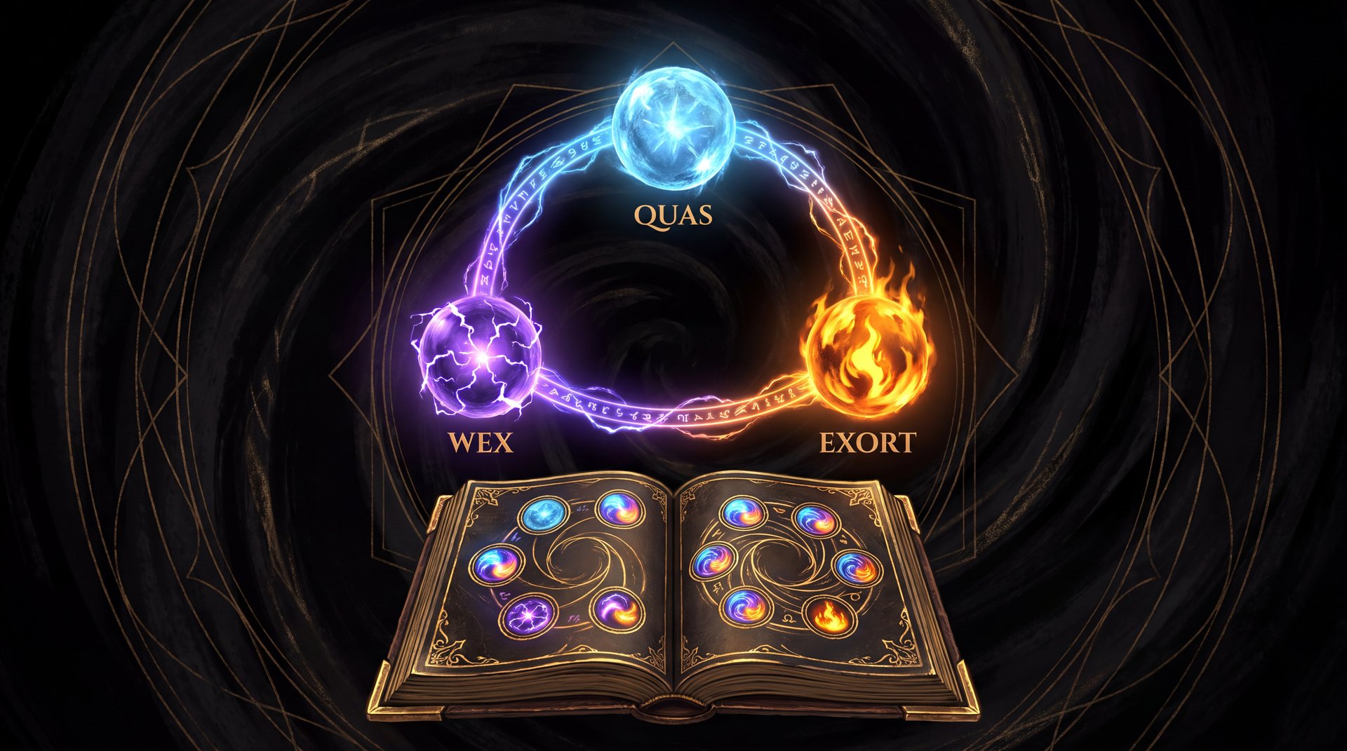 Invoker Dota 2 orb combination system Quas Wex Exort three magical spheres