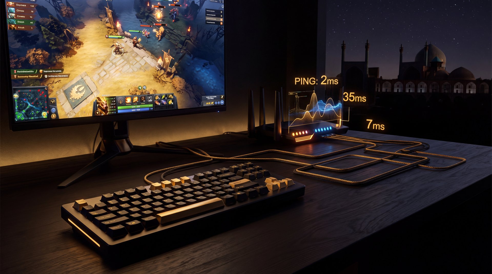 Iran gaming internet best ISP comparison fiber ADSL dark cinematic