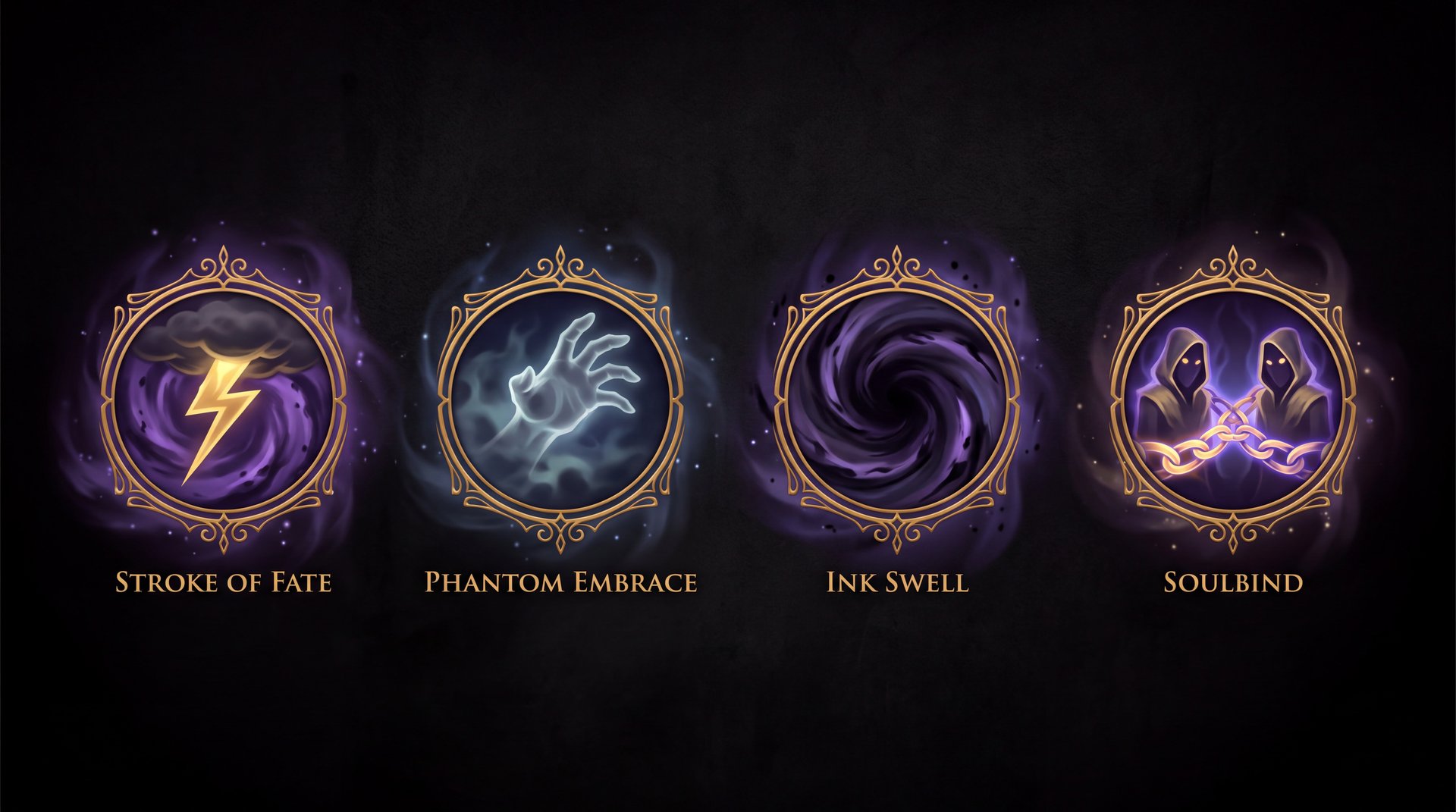 Grimstroke abilities overview Stroke of Fate Ink Swell Phantom Embrace Soulbind Dota 2
