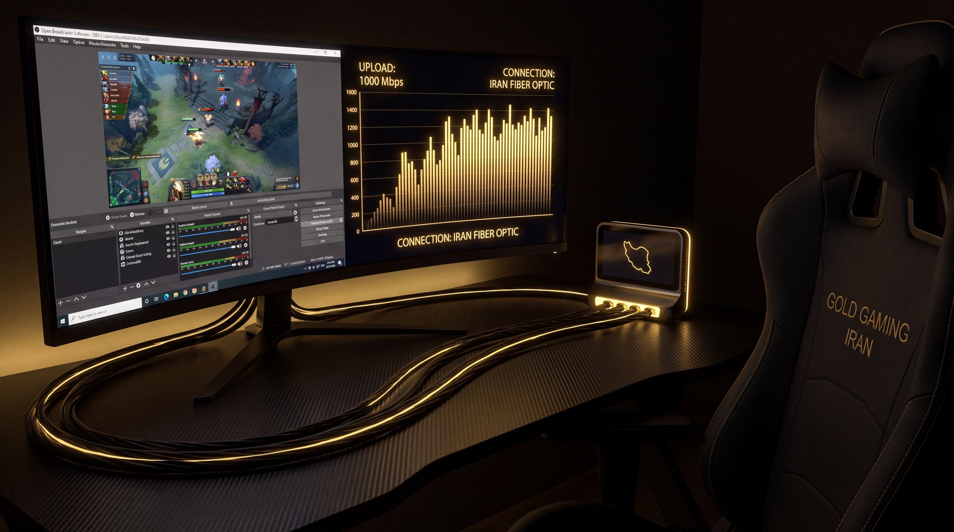 Dota 2 streaming internet Iran - upload bandwidth for Aparat and Twitch streaming