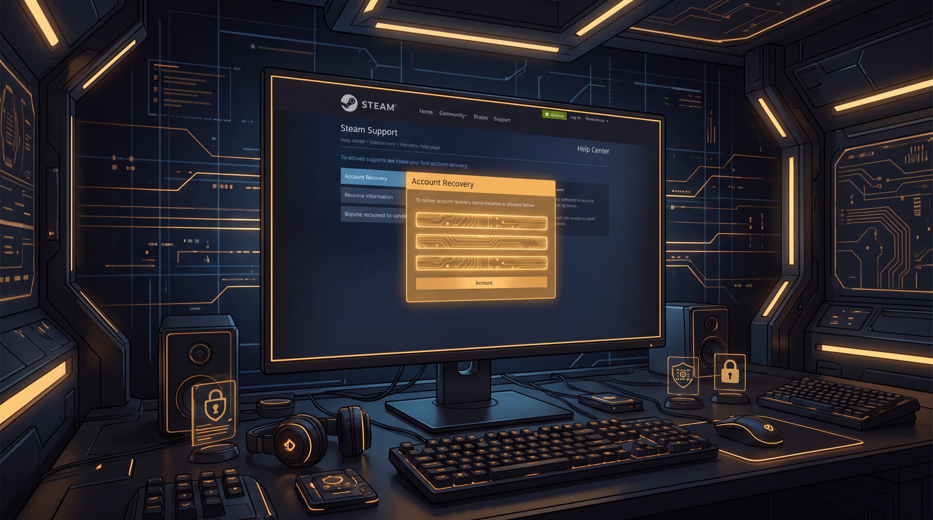 Steam Support Help Account Recovery contact form no email access