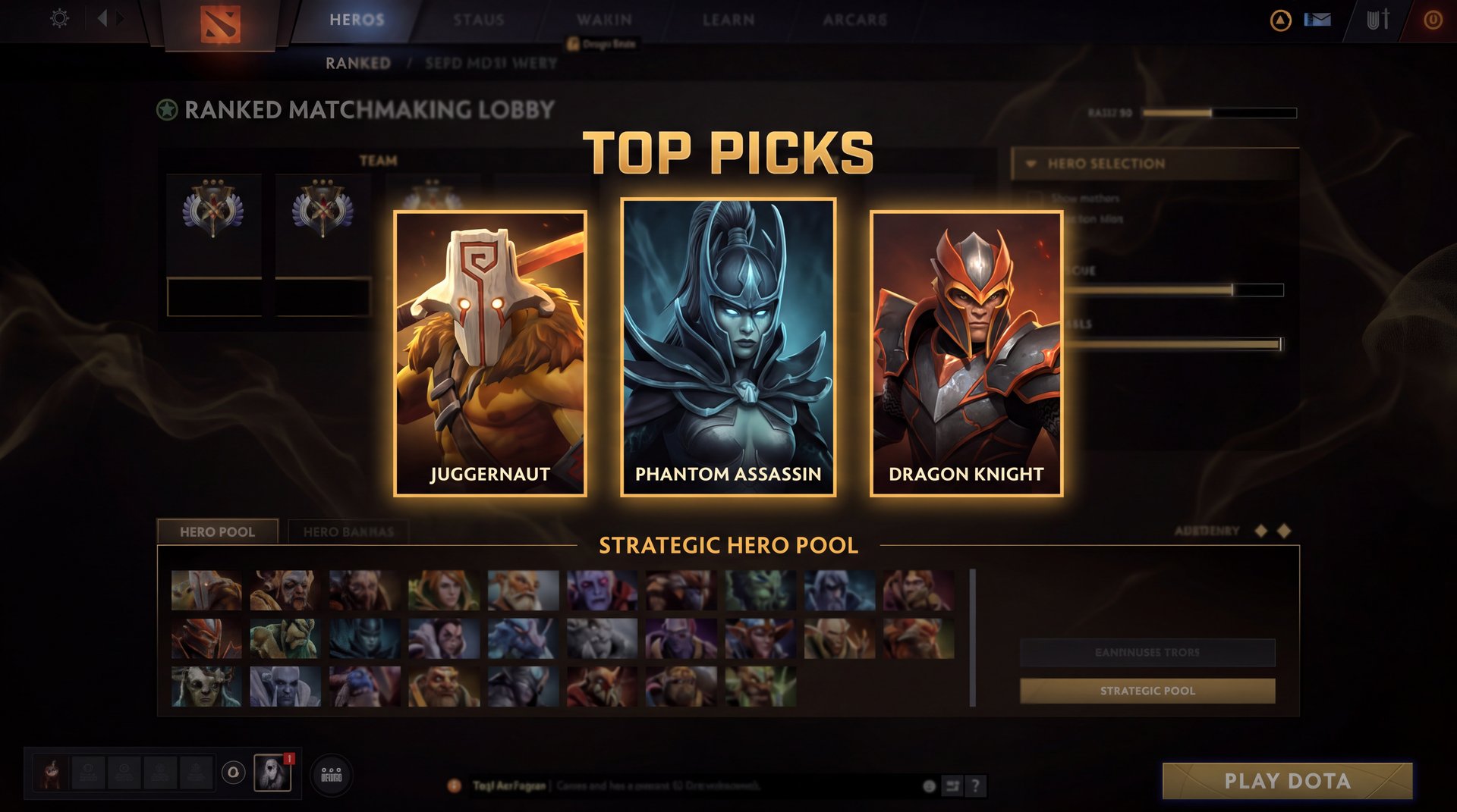 Dota 2 hero pool selection for win streak comfort picks