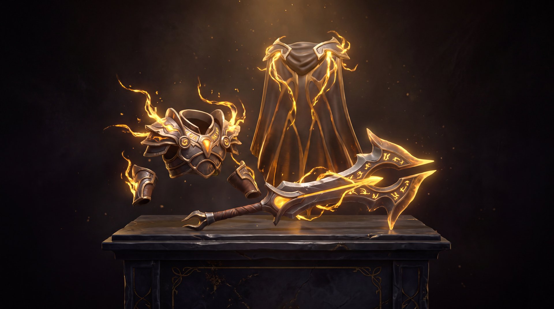 Dota 2 Immortal Treasure items showcase with Rare and Very Rare drops on dark background