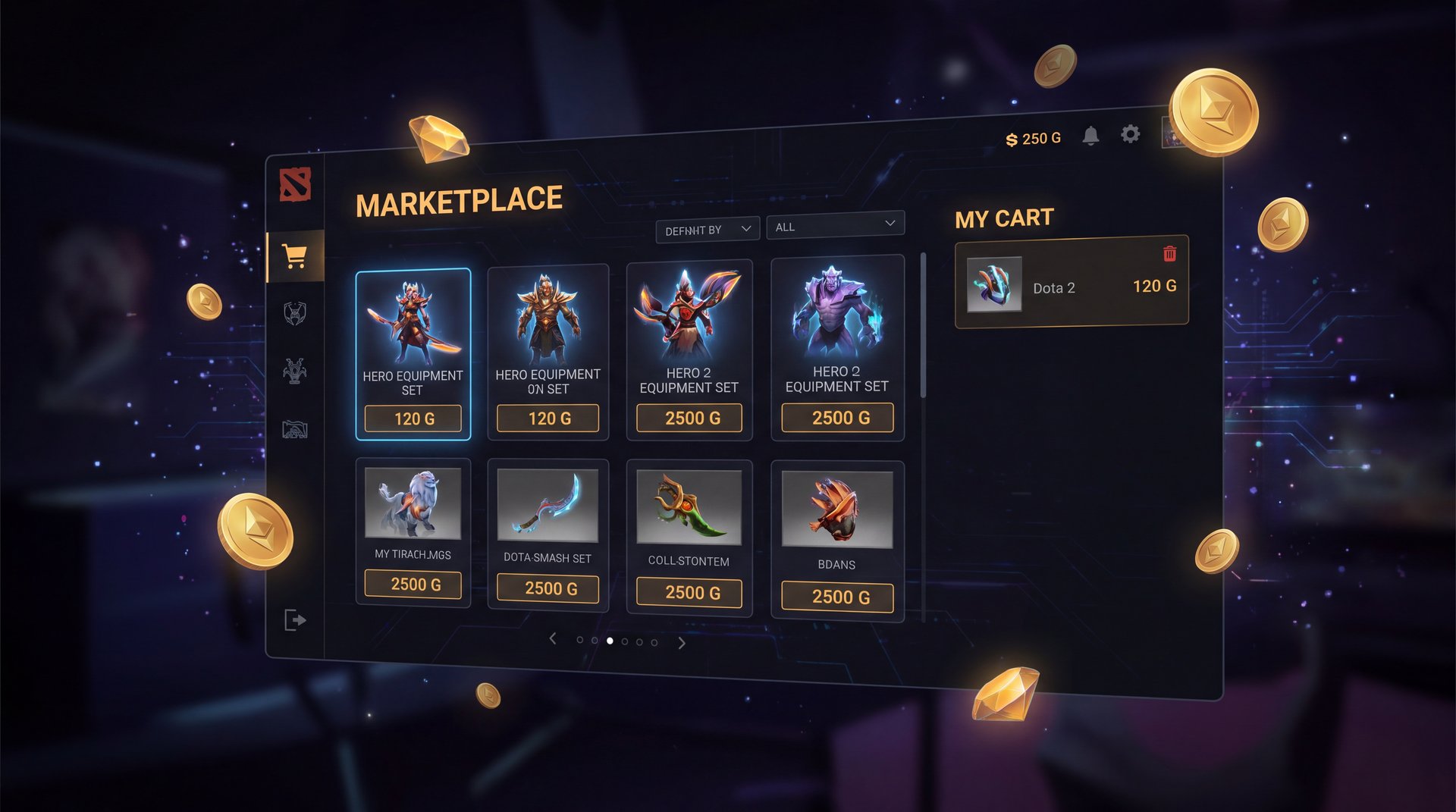 Steam Community Market interface showing Dota 2 Immortal items with prices for Iranian players