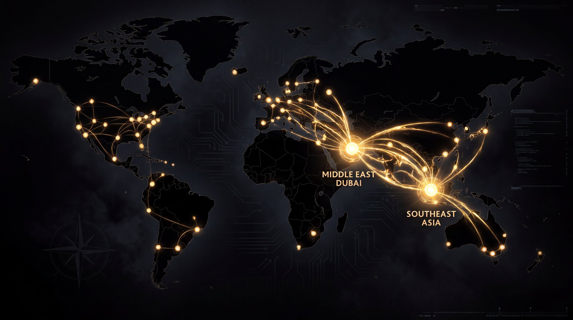Dota 2 server regions world map with Middle East Dubai and Southeast Asia servers highlighted for Iranian players