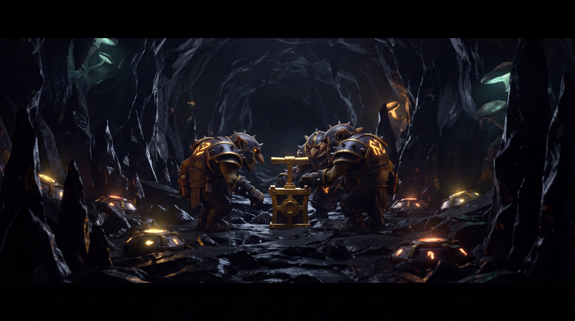 Techies Dota 2 hero with proximity mines dark cinematic art patch 7.41f