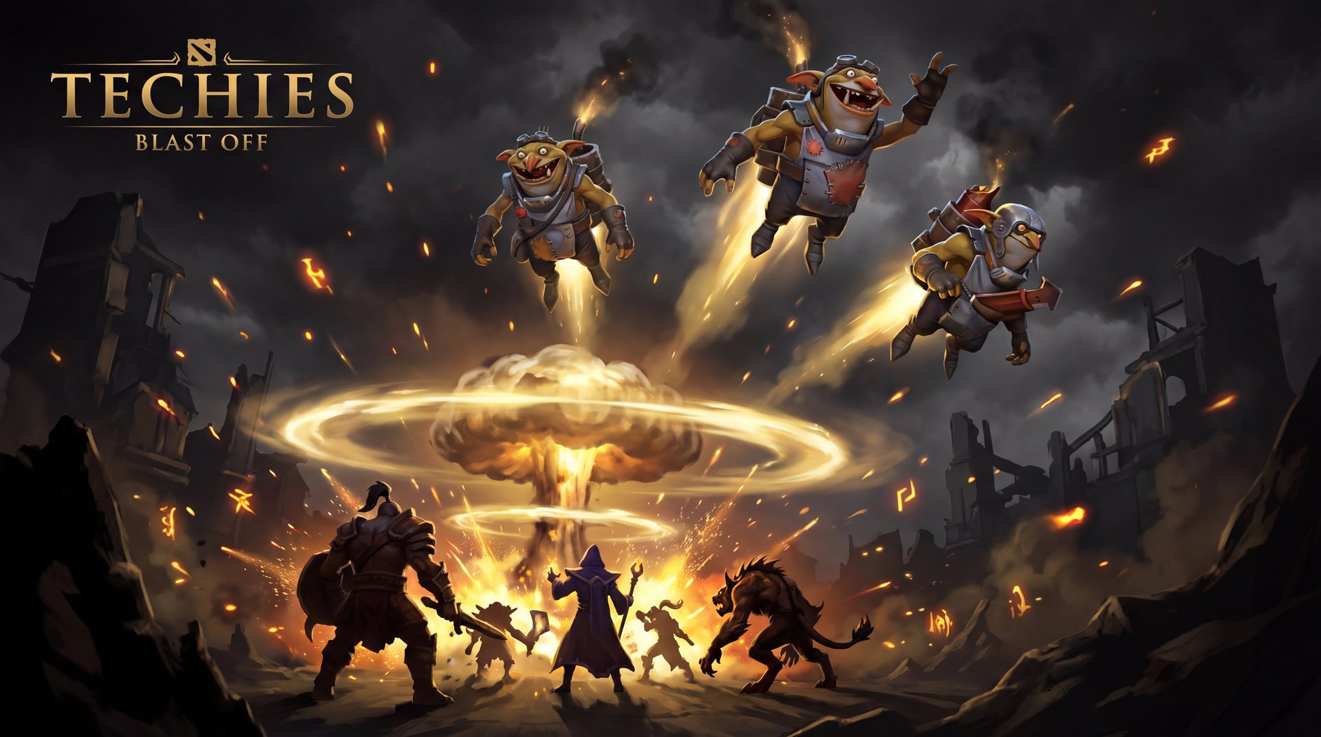 Techies Dota 2 teamfight Blast Off stun combo late game